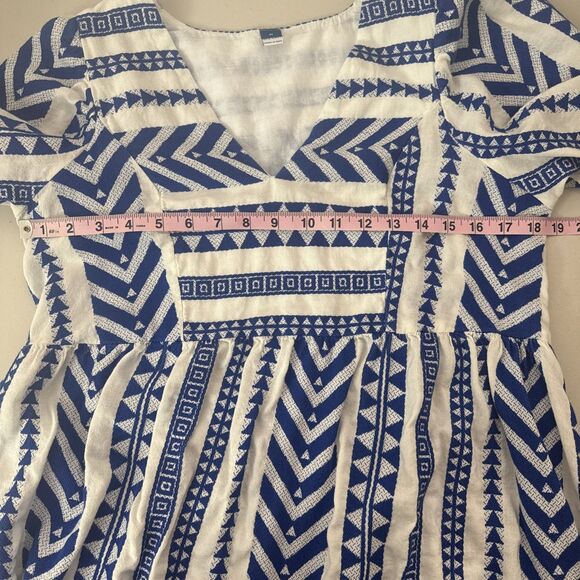 Old Navy Blue White Southwest Print Dress Women's Size Medium Knee Length - Picture 12 of 14